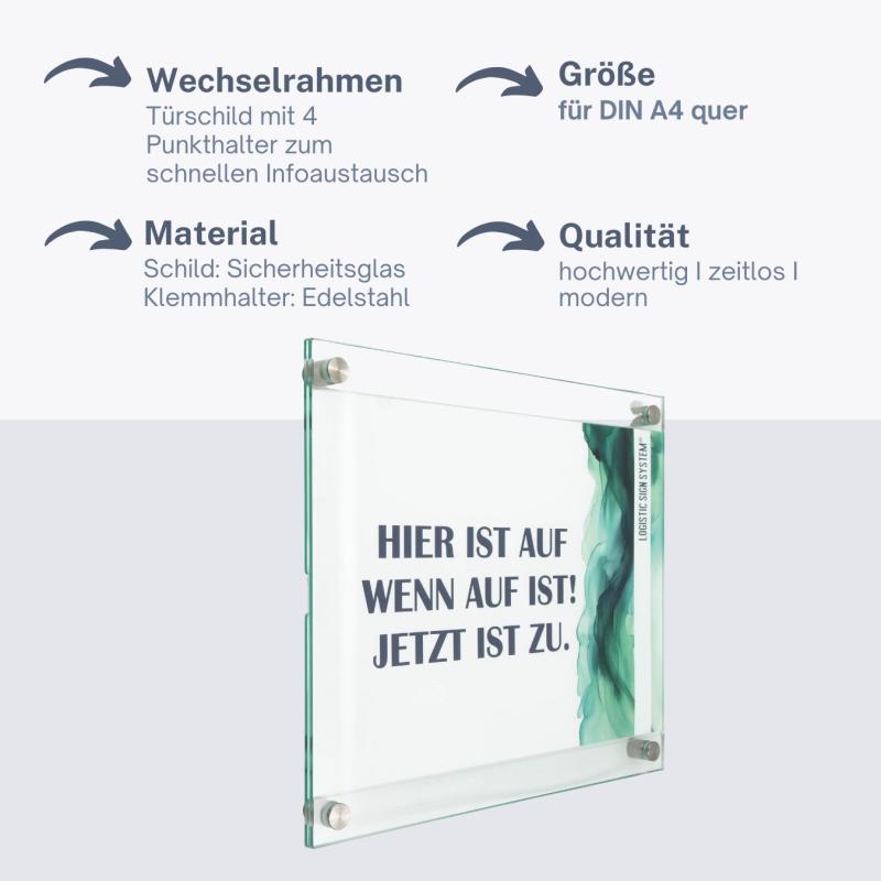 Tuerschild Wechselrahmen für Din A4 que